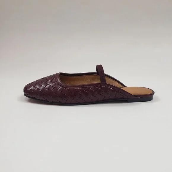 Madewell Burgundy Woven Leather Mary Jane Flats - Picture 10 of 16